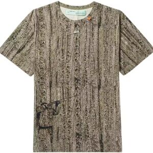 Off-White Men's Green Graphic T-Shirt